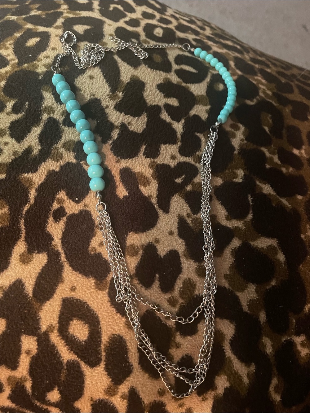 Turquoise Beaded Multi-Chain Women's Necklace